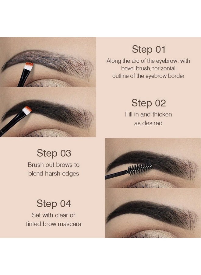 BINGBRUSH Tinted Thickening Eyebrow Mascara With Two Eyebrow Brushes,Brow Fast Sculpt,Waterproof,Transferproof,Eyebrow Tinting Kit Cruelty Free Light Medium Brown (2 Pack) (04 Black)  - Image 5