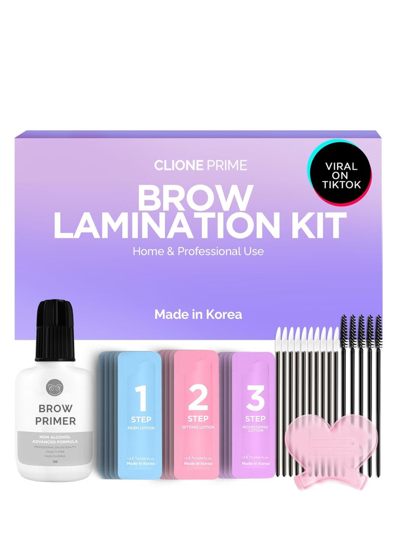 CLIONE PRIME - At Home Brow Lamination Kit - DIY Eyebrow Lamination Kit Professional Eye Brow Perm Kit Instant DIY Eyebrow Lift Kit for Fuller Thicker Brows Lasts For Upto 8 Weeks - Image 1