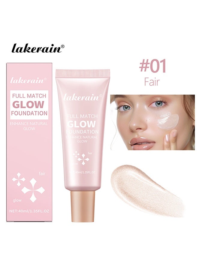 ليكرين كريم أساس فول ماتش جلو ، تعزيز توهج كريم الأساس الطبيعي ، تغطية احترافية لإطلالة خالية من العيوب # 01 عادل (40 مل) - Image 2