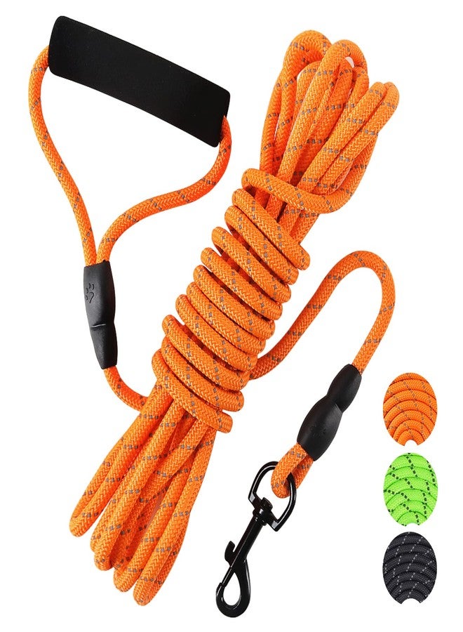 Vivifying Floating Long Dog Leash, 20ft Dog Training Leash for Outside and Yard, Reflective Long Line Lead with Soft Handle for Beach and Swimming (Orange) - Image 1