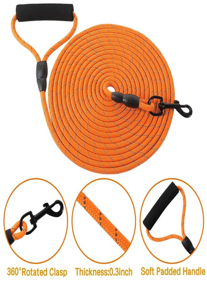 Vivifying Floating Long Dog Leash, 20ft Dog Training Leash for Outside and Yard, Reflective Long Line Lead with Soft Handle for Beach and Swimming (Orange) - Image 3
