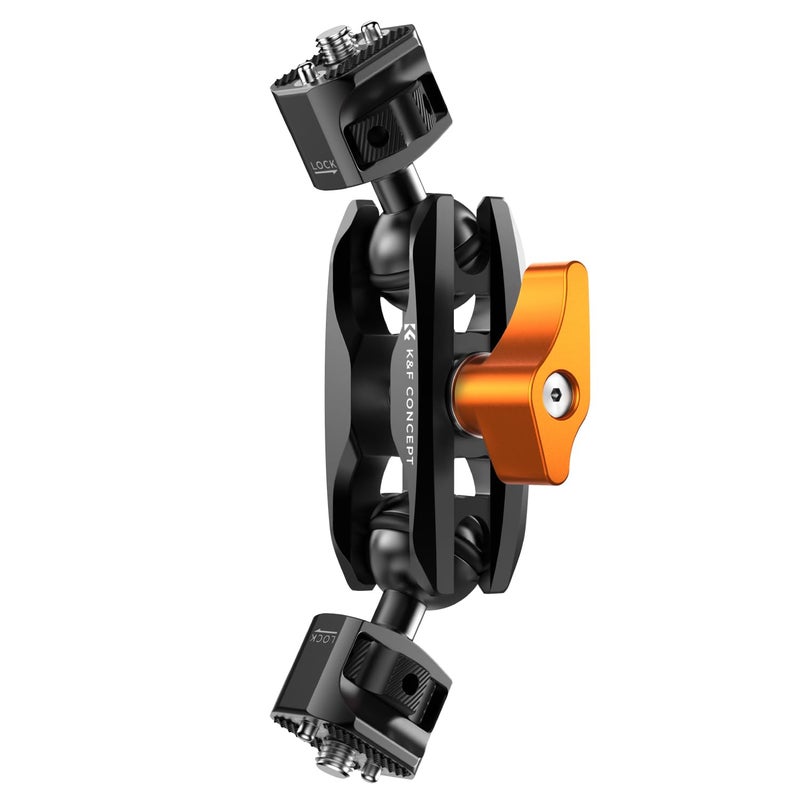 K&F CONCEPT Dual Ball Heads Magic Arm, Articulating Magic Arm with 1/4"-20 Screw, 360Â° swivelling Ball Head, Aluminum Alloy Camera Monitor Mount Arm - Image 1