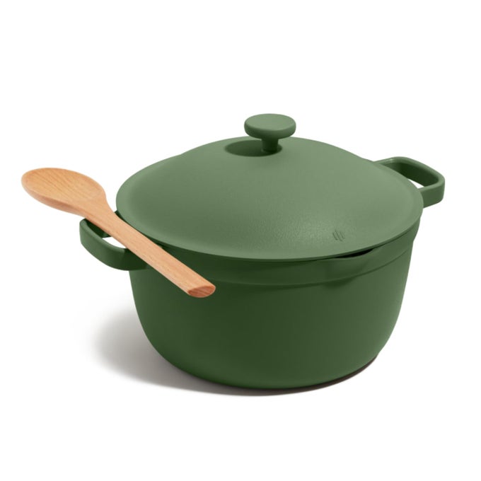 PERFECT POT 55 QT NONSTICK CERAMIC SAUCE PAN WITH LID VERSATILE COOKWARE FOR STOVETOP AND OVEN STEAM BAKE BRAISE ROAST PTFE AND PFOAFREE TOXINFREE EASY TO CLEAN SAGE