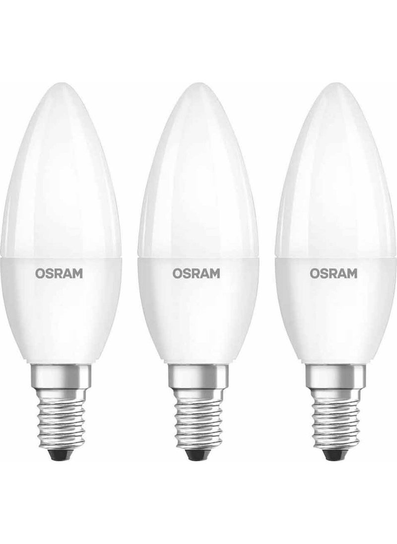 Osram LED Value 5W 470 Lumen E14 Candle Yellow Light Bulb 3 Pack 