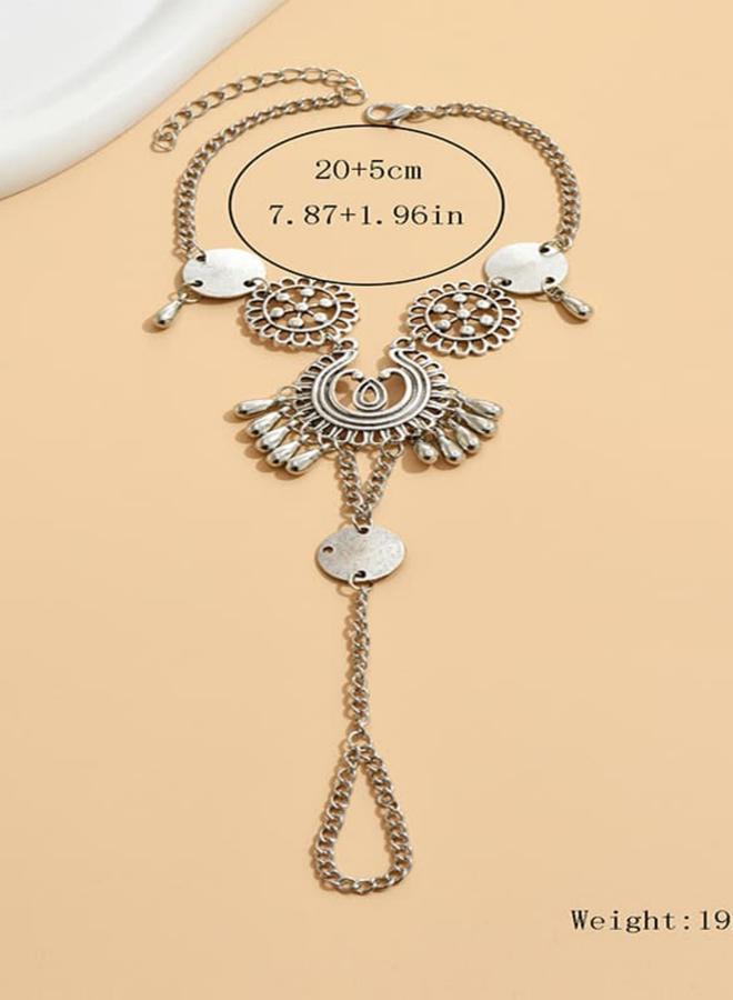 Take Two Silver Boho Barefoot Sandal Anklet Ring - Image 3