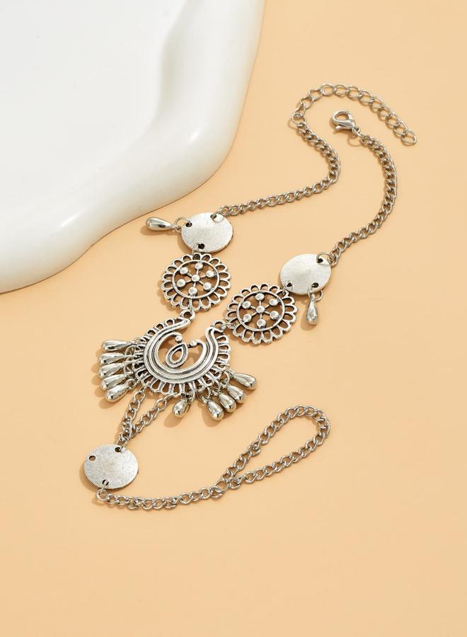Take Two Silver Boho Barefoot Sandal Anklet Ring - Image 2