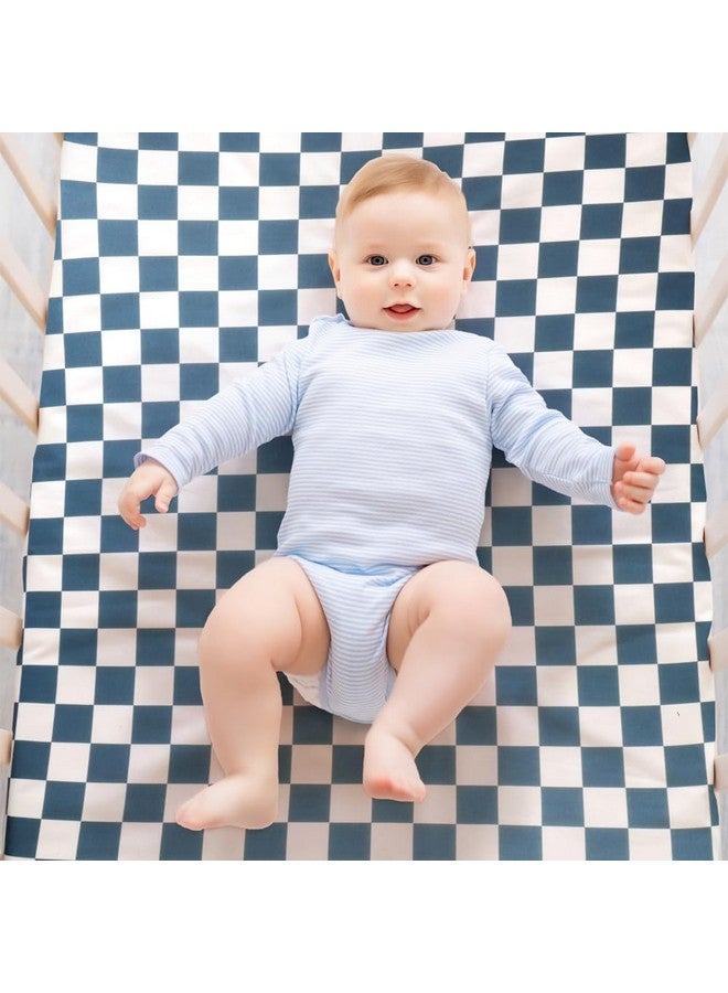 FIGEPO 4 Pack Checkered Crib Sheets Neutral Breathable Fitted Baby Sheets Nursery Sheets for Baby Boys or Girls (Crib Sheet) - Image 3