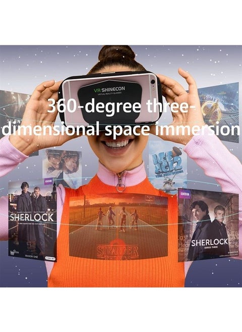 VR Headsets, Virtual Reality Game Movie Goggles for iPhone & Android System 4.7-7.2 inch Smartphone Adjustable 3D VR Glasses with Controller