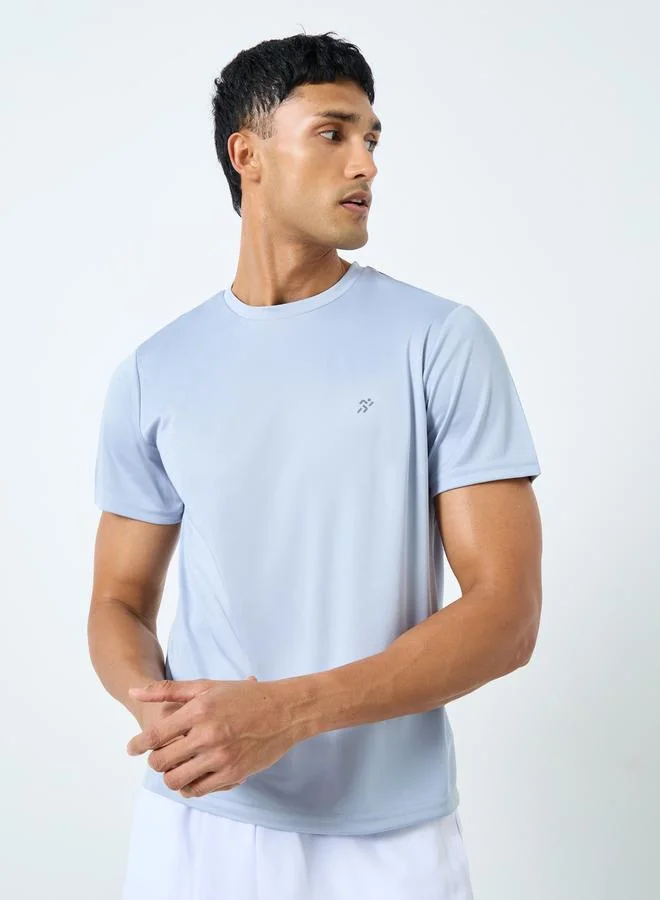 Styli Styli Regular Dry Fit Active T-Shirt with Logo Detail
