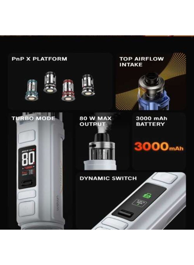 VOOPOO Drag Argus Pro 2 Sky Purple Vape Refill Juice Kit Pod System 3 Professional Modes with 5ml Tank An Adjustable Top Airflow 80W 3000mA - Image 4