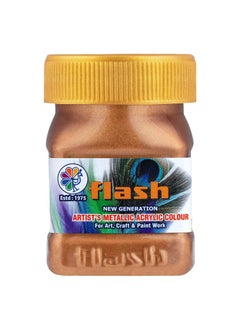 Flash Flash Premium Metallic Acrylic Paint, Highly Pigmented & Fade-Resistant, Non-Toxic, Multi-Surface Paint for Artists, Hobby Painters & Kids (Bronze) 100ML  - Image 1