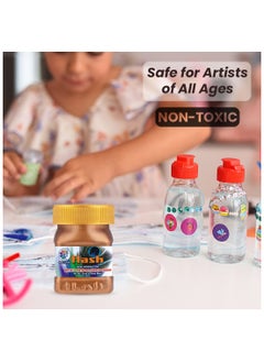 Flash Flash Premium Metallic Acrylic Paint, Highly Pigmented & Fade-Resistant, Non-Toxic, Multi-Surface Paint for Artists, Hobby Painters & Kids (Bronze) 100ML  - Image 4