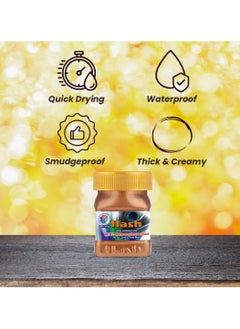 Flash Flash Premium Metallic Acrylic Paint, Highly Pigmented & Fade-Resistant, Non-Toxic, Multi-Surface Paint for Artists, Hobby Painters & Kids (Bronze) 100ML  - Image 5
