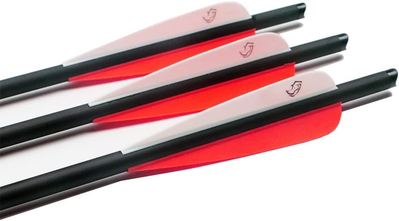 Pointdo 20inch Carbon Crossbow Bolts Crossbow Hunting Arrows with 4" Vanes and Replaced Arrowhead/Tip (12 Pack) - Image 3