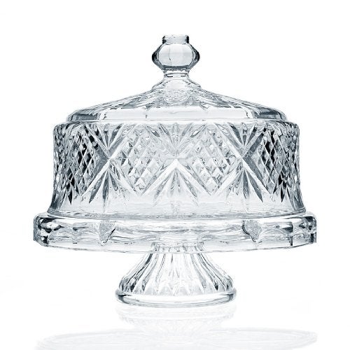 Godinger Dublin Crystal Cake Plate with Dome Cover - Image 1