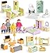 Toyssa Wooden Dollhouse Furniture Set 36PCS Miniature Doll House Accessories with Colorful 5 Room 4 Flexible Family Dolls Pretend Play Toys Birthday Gift for Toddlers 3 4 5 6 Years Old - Image 3