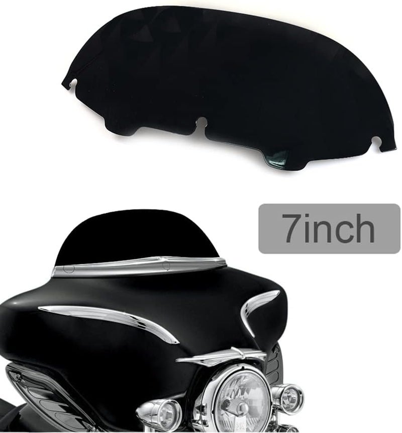 WYNMOTO Black 7" Windshield Windscreen for Harley Davidson Touring Models 1996-2013 - Image 2