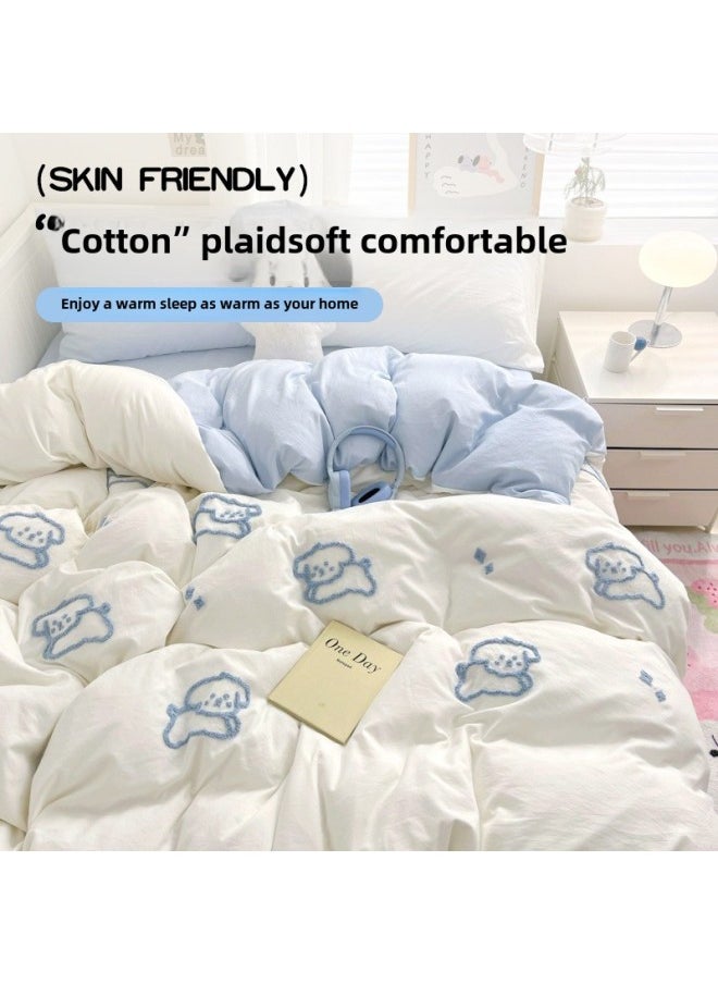 Generic Portable Bed Sheet Quilt Cover Pillowcase Bed Four-piece Set Thickened Double Travel Hotel Sleeper Non-pure Cotton Disposable-Color:✅ 0 Sensitive And Non-irritating!-Specifications:Default Items  - Image 2