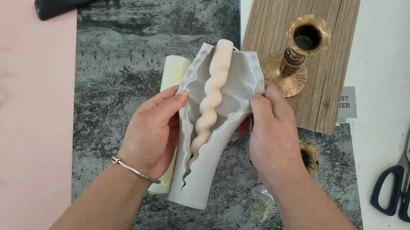 TOPYS 3D Twisted Taper Silicone Candle Molds, Long Spiral Cylinder Molds for Aromatherapy Candle Soy Wax Soap Clay Craft Plaster Resin Making, Pillar Mold for HomeDecoration Gift (C) - Image 5
