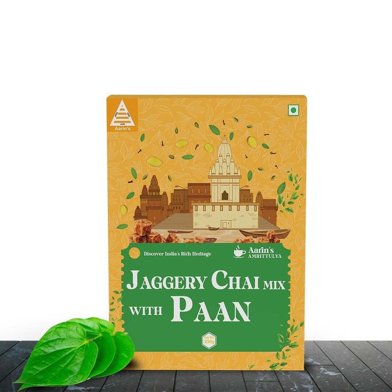 Aarin's Jaggery Chai Mix with Paan with Jaggery - 250 Grams | 3 in 1 Premium Tea mix with Jaggery, Assam Tea with Paan Masala | Flavor - Paan Masala - Image 1