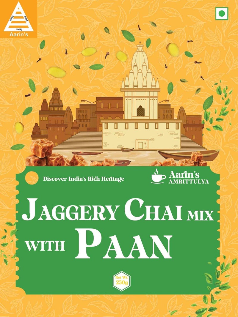 Aarin's Jaggery Chai Mix with Paan with Jaggery - 250 Grams | 3 in 1 Premium Tea mix with Jaggery, Assam Tea with Paan Masala | Flavor - Paan Masala - Image 4