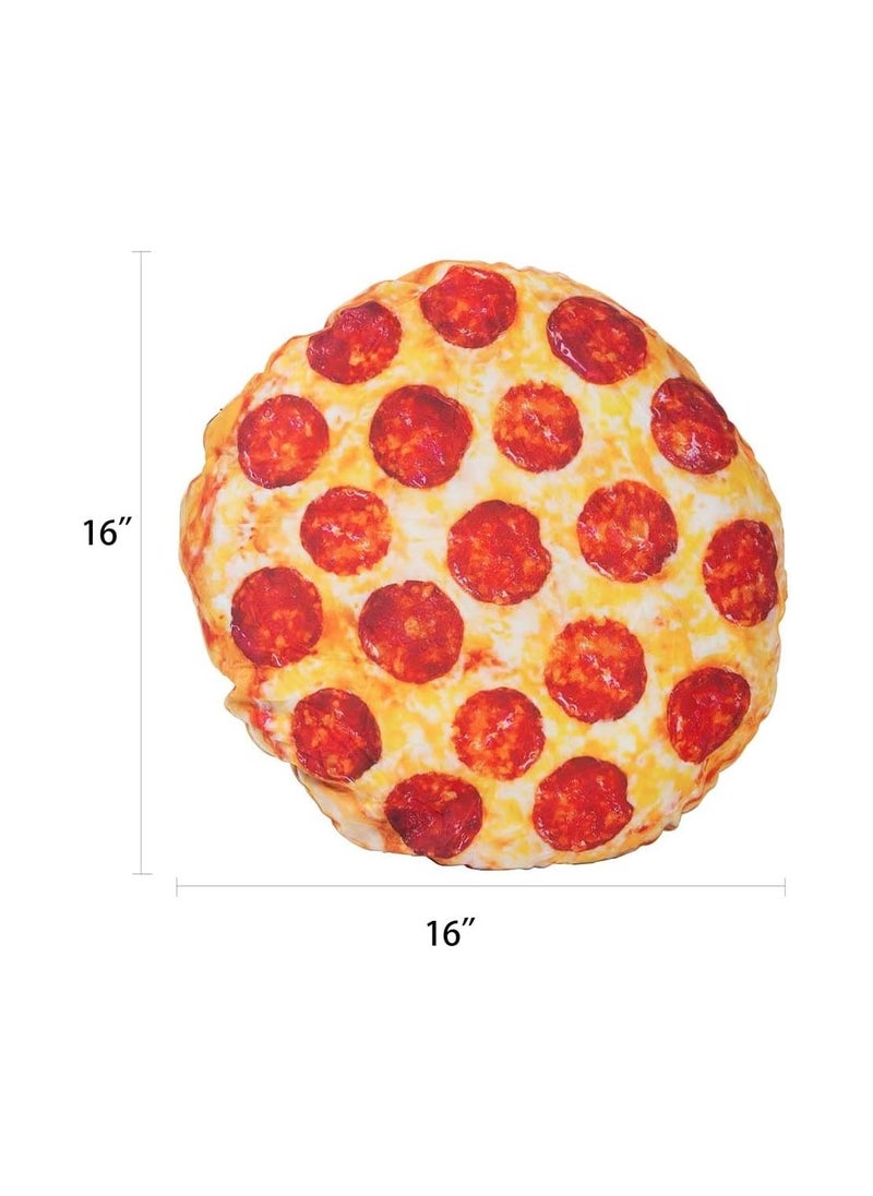 Pizza Shape Pillow, Fun Giant Round Food Plush Stuffed Pillow, Novelty Stuffed Toy 16 Inch  - Image 2