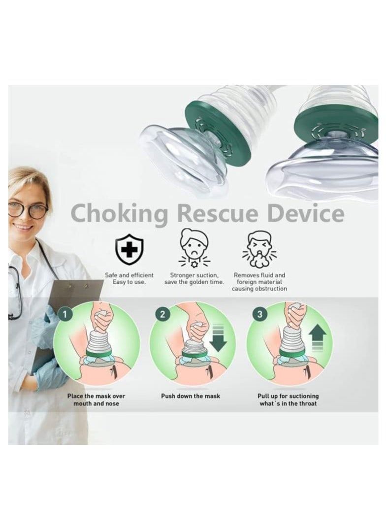 Generic - Choking Emergency Device, professional asphyxia first aid device for adults and children, suction obstruction device, and breathing trainer, with 2 masks of different sizes - Image 1