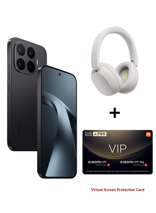 شاومي 17T ثنائي الشريحة + eSIM 5G أسود 12GB RAM 256GB - النسخة العالمية مع هدايا مجانية (سماعات Redmi Neo + بطاقة خدمة VIP افتراضية) - النسخة العالمية - Image 1