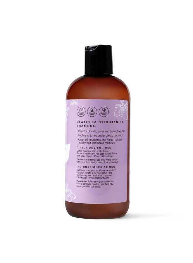cibu شامبو إيبوا بلاتينيوم لتفتيح الشعر 30016 تركيبة بنفسجية توازن وتحمي الشعر الأشقر والفضي الملون؛ خالي من الكبريتات يقضي على الألوان النحاسية؛ يستعيد النعومة والقوة واللمعان 350 مل - Image 3