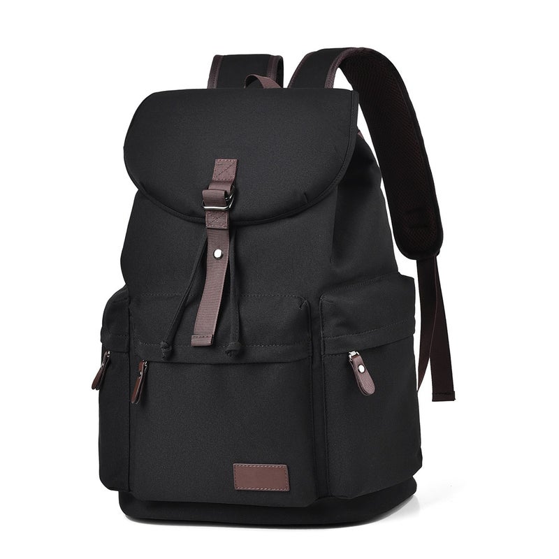 WEIXIER Men's Premium Canvas Backpack, Business Commuter Large Capacity Laptop Bag, Waterproof Student School Bag - Image 1