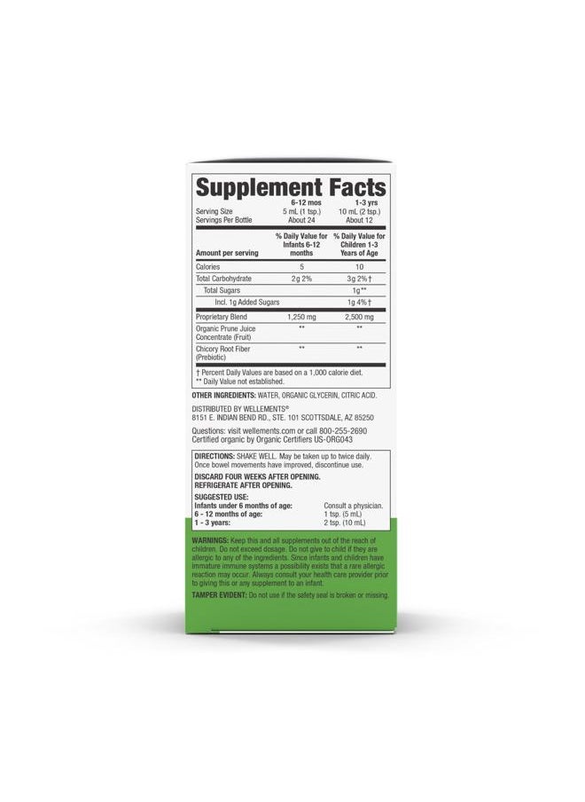 Wellements Organic Constipation Support | Safe and Gentle Organic Constipation Relief for Infants, Babies and Toddlers | No Harsh Laxatives | USDA Certified Organic | 4 Fl Oz. 6 Months +  - Image 2
