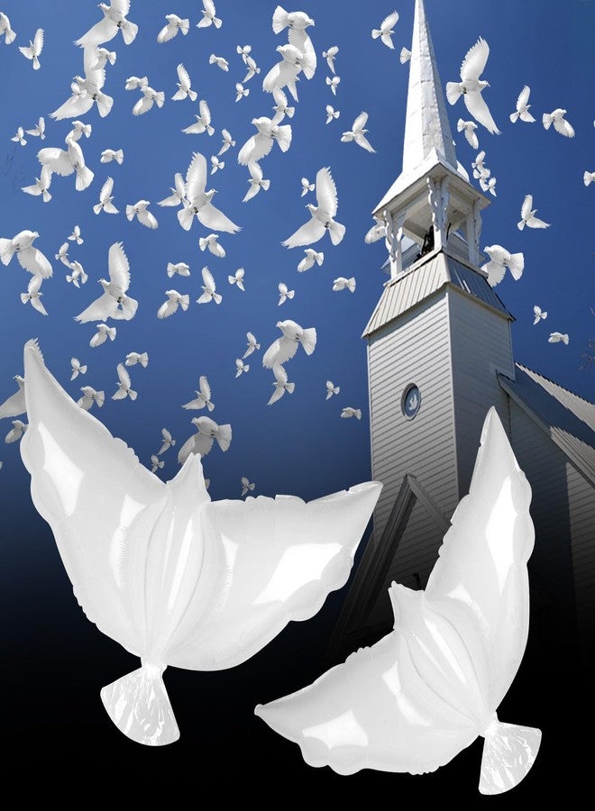 Eaezerav 39 Pcs Dove Memorial Balloons to Release in Sky Peace Dove White Biodegradable Balloons Memory Life Floting Balloon for Funeral Condolence Anniversary Happy Heavenly Memorial Decorations - Image 5