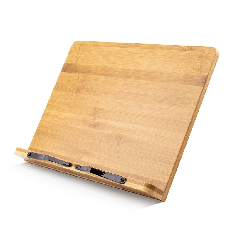 Goldwish Large A+ (15.4 x 11) Inch XL Bamboo Book Stands & Holders for Reading Hands Free in Bed,Cookbook,Textbook,Law,with 6 Adjustable Height Document Stand - Image 3