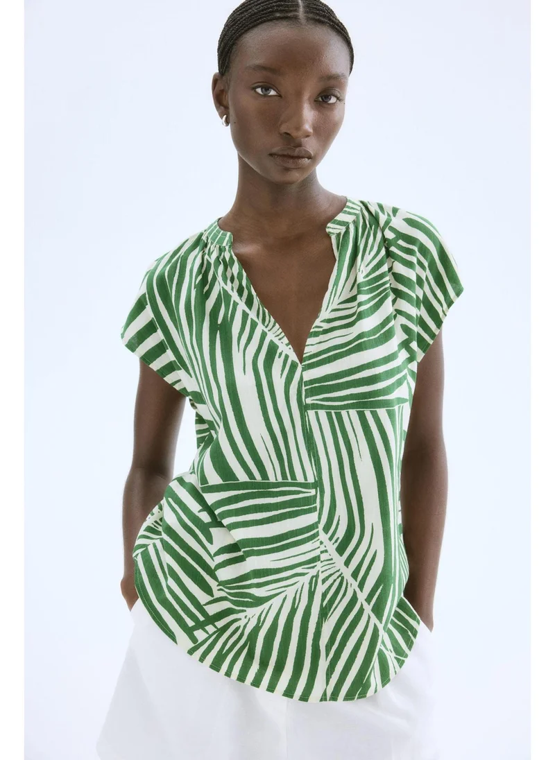اتش اند ام Band-collar blouse