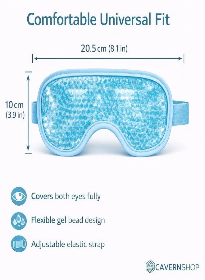 JELVI Reusable Gel Beads Eye Mask for Hot & Cold Therapy | Cooling Eye Mask for Sleeping, Puffy Eyes & Eye Relaxation | Adjustable Elastic Strap - Image 2