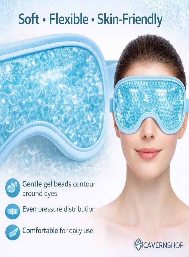 JELVI Reusable Gel Beads Eye Mask for Hot & Cold Therapy | Cooling Eye Mask for Sleeping, Puffy Eyes & Eye Relaxation | Adjustable Elastic Strap - Image 5