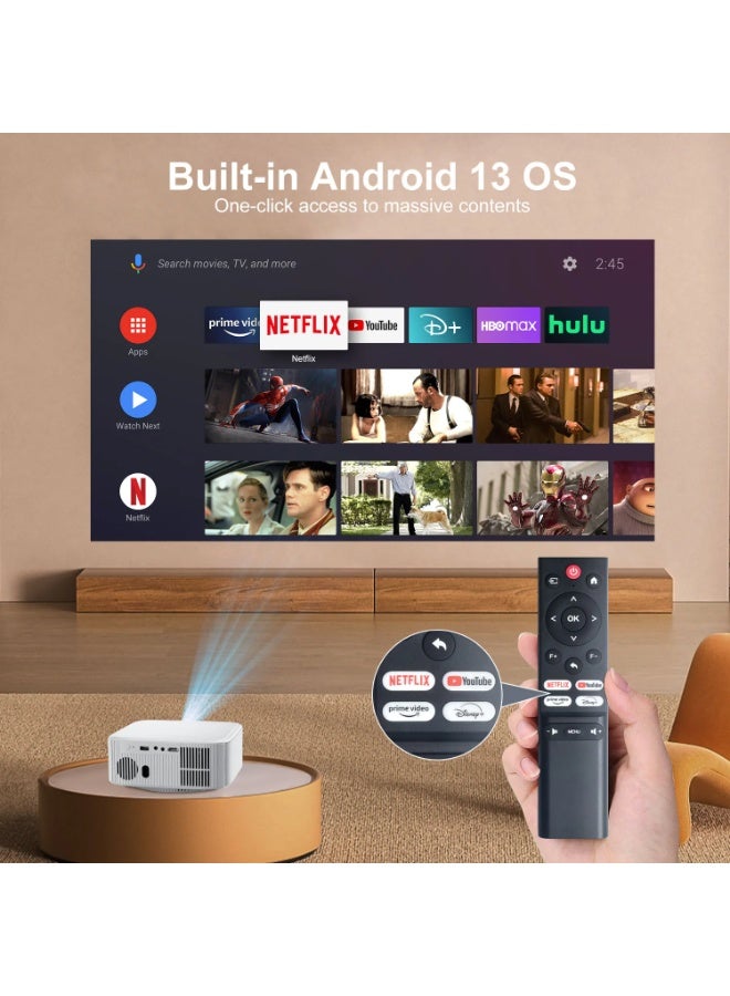 Salange P92MAX Android13 Smart Projector, Netflix Officially Licensed HD 1080P BT5.2 WiFi 12000L Elec Focus Auto Keyston 4K Movie HD Home Cinema - Image 2