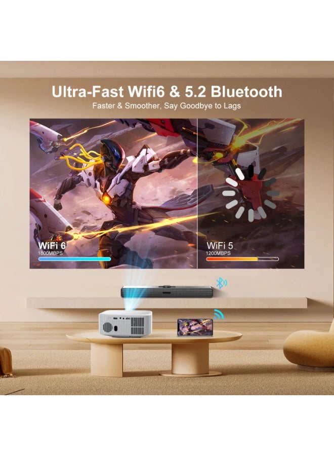 Salange P92MAX Android13 Smart Projector, Netflix Officially Licensed HD 1080P BT5.2 WiFi 12000L Elec Focus Auto Keyston 4K Movie HD Home Cinema - Image 4