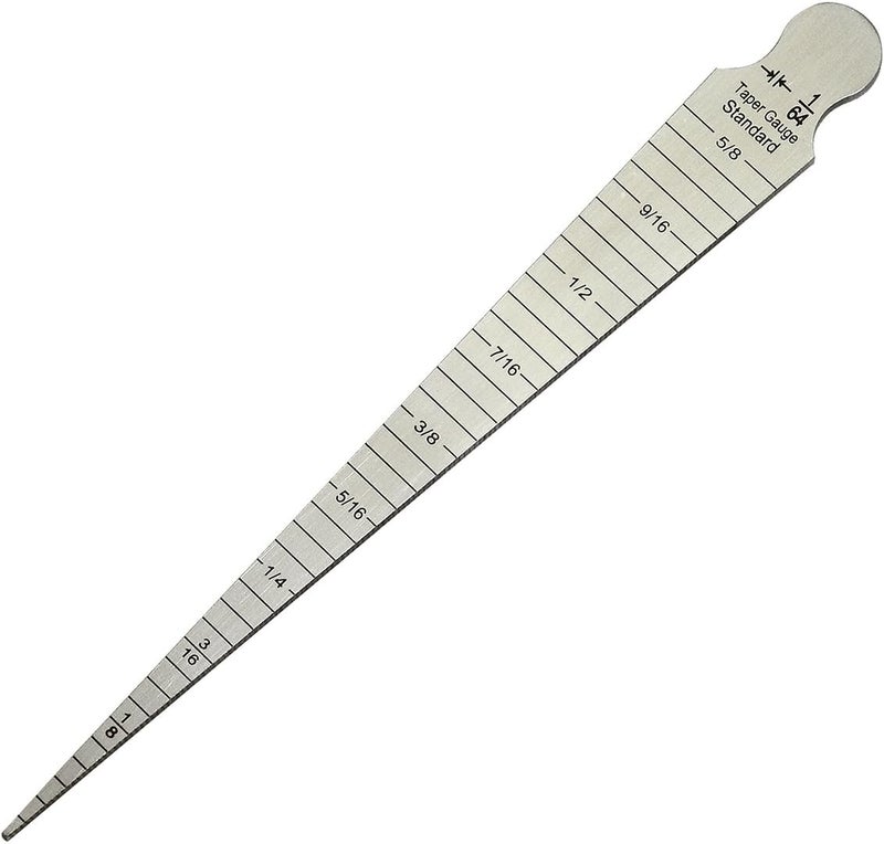 RIVERWELD Taper Welding Gauge Max Range: 5/8" & 15mm Min Range: 1/32" & 1.0mm Measure Weldment Gap Bore Hole Markings Both side Inches Metric - Image 1