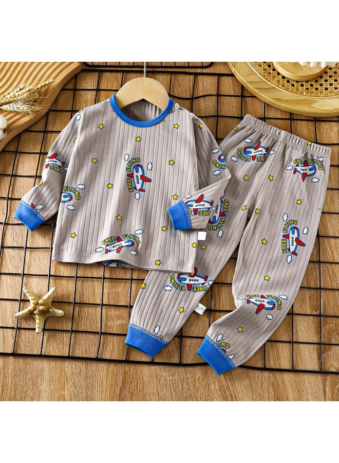 Children's Underwear Pure Cotton Suit Spring New Boys' Autumn Clothes Autumn Trousers Baby Pajamas Girls' Home Clothes Children's Clothing