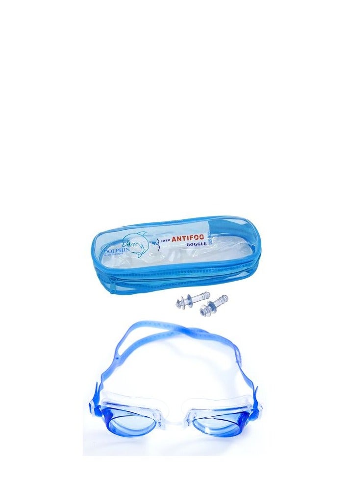 Generic Anti-Fog Swimming Goggles With Ear Plugs