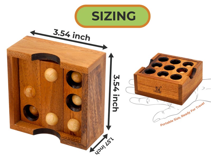 BSIRI Wooden Board Games Educational Sets Classic for Coffee Table or Home Decor and Living Room Decor Rustic Golf Game (Gopher Holes) Made by Wooden for Brain Teaser Puzzle - Image 2