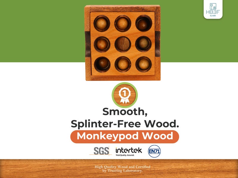 BSIRI Wooden Board Games Educational Sets Classic for Coffee Table or Home Decor and Living Room Decor Rustic Golf Game (Gopher Holes) Made by Wooden for Brain Teaser Puzzle - Image 3