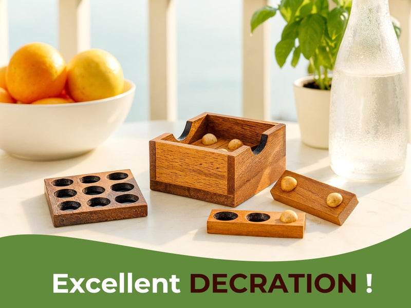 BSIRI Wooden Board Games Educational Sets Classic for Coffee Table or Home Decor and Living Room Decor Rustic Golf Game (Gopher Holes) Made by Wooden for Brain Teaser Puzzle - Image 4