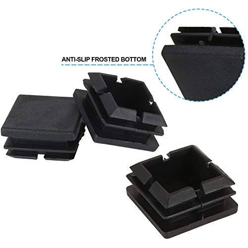 HNBun 100Pack 1inch Square Tube End Caps, Black Square Plastic Plug Durable Glide Insert Pipe Covers, Small Tubing Post End Caps for Square Tubing Chair Table Stool Leg, Furniture Legs Replacement Caps - Image 5