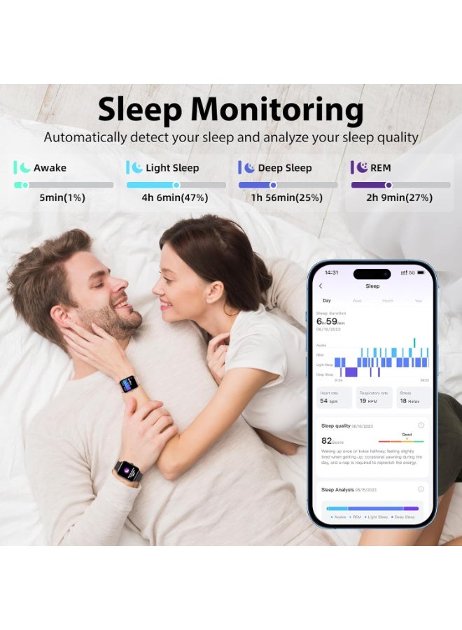 Furtey 1.8" Fitness Smart Watch with Intelligent voice - Answer/Make Calls, SpO2 & Sleep Monitor | 100+ Sport Modes, IP68 Waterproof Step Tracker for iOS Android - Image 5