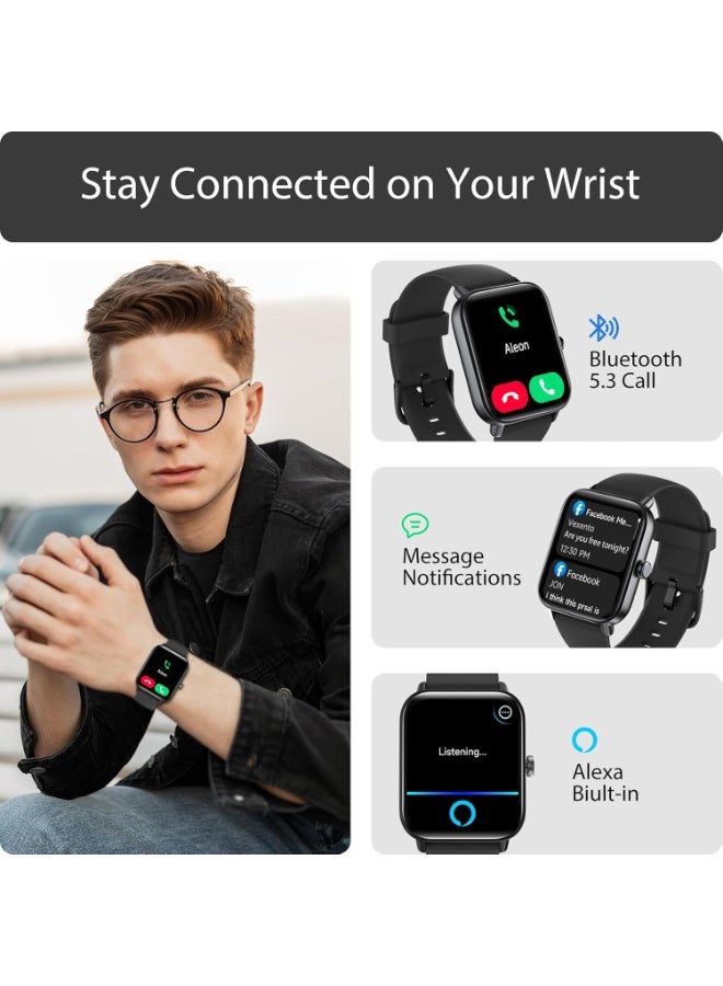 Furtey 1.8" Fitness Smart Watch with Intelligent voice - Answer/Make Calls, SpO2 & Sleep Monitor | 100+ Sport Modes, IP68 Waterproof Step Tracker for iOS Android - Image 2