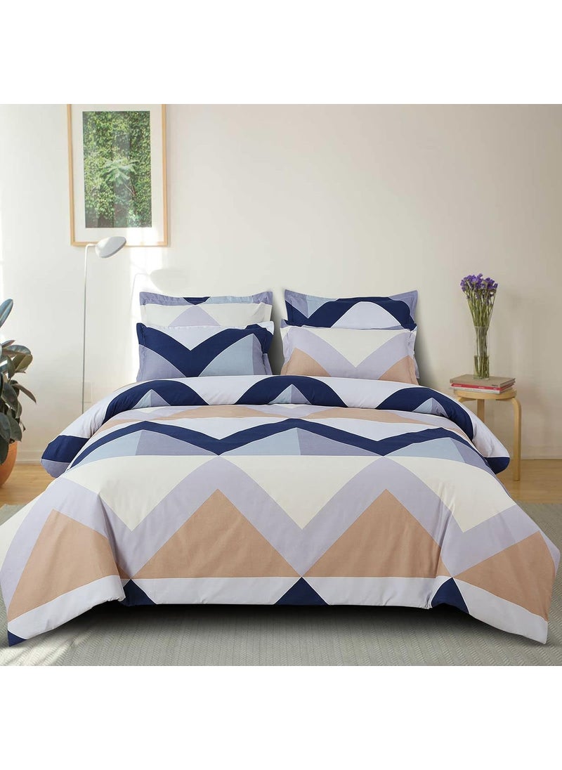 Ab Home Decor Ab Home Decor Glace Cotton Bedsheets for Double Bed King Size with 2 Pillow Covers 90x100 Inches Cream Lines1  - Image 1