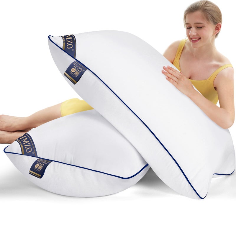 MZOIMZO Supportive Firm Bed Pillows for Sleeping Queen Size Set of 2 Cooling Hotel Quality with Premium Soft Down Alternative Fill for Back Stomach or Side Sleepers 20x30