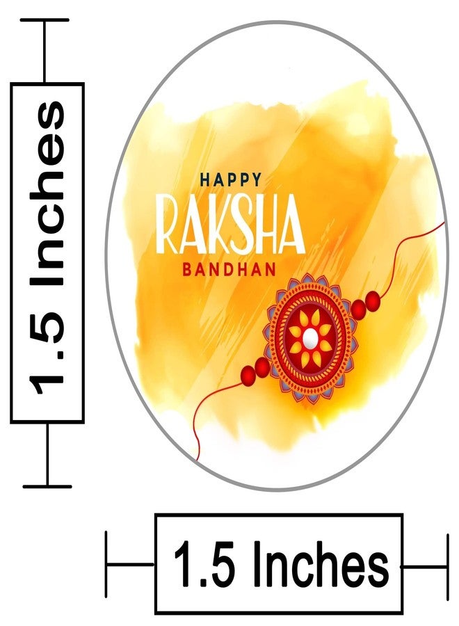 D2C Rakshabandhan Stickers | 1.5 Inch Self-Adhesive Labels for Gift Wrapping & Hampers | Festive Rakhi Decor & Seals (15) - Image 2